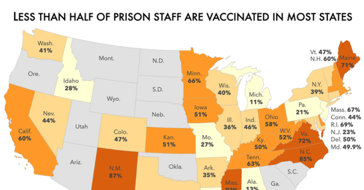 With the majority of corrections officers declining the COVID-19 vaccine, incarcerated people are still at serious risk