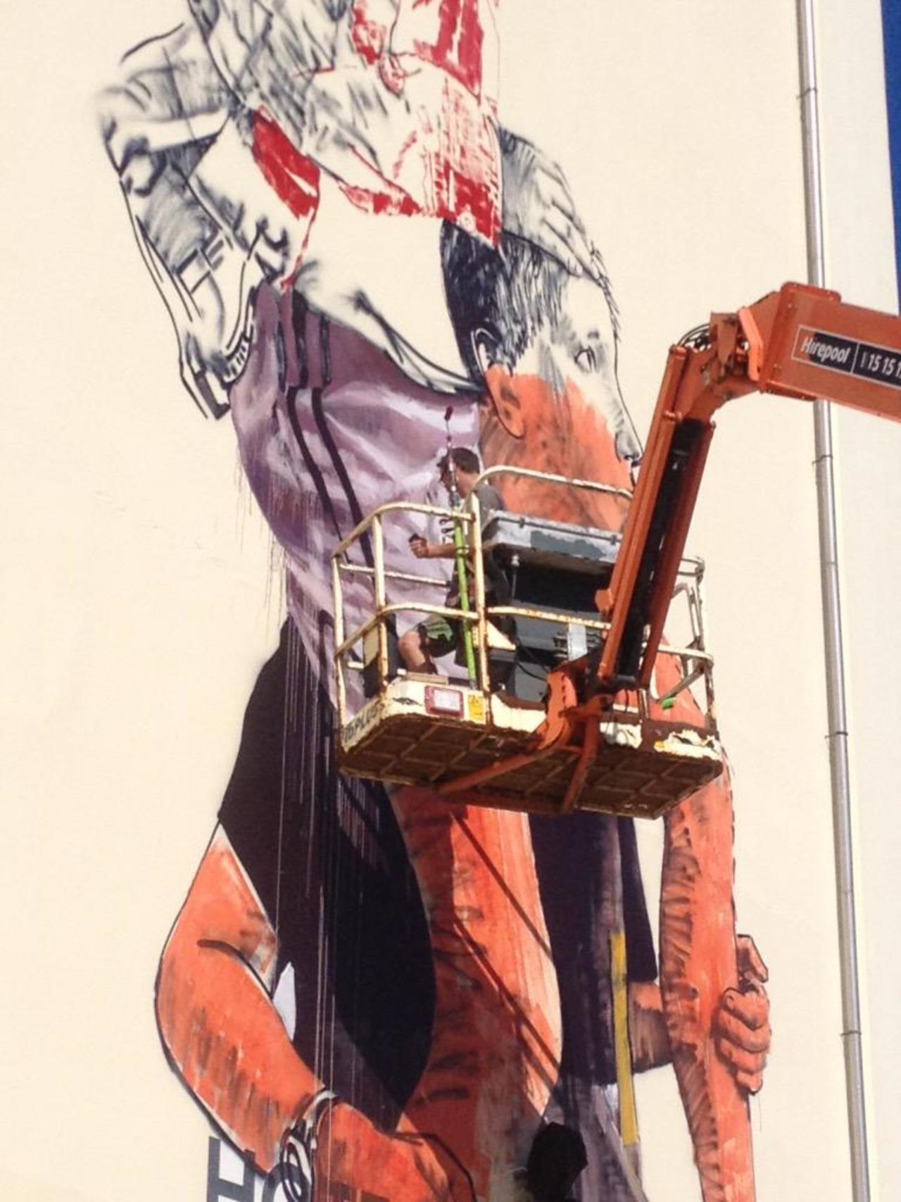 #FintanMagee work in progress Dunedin New Zealand #streetart #graffiti #mural http://t.co/vEPV4KDe4c