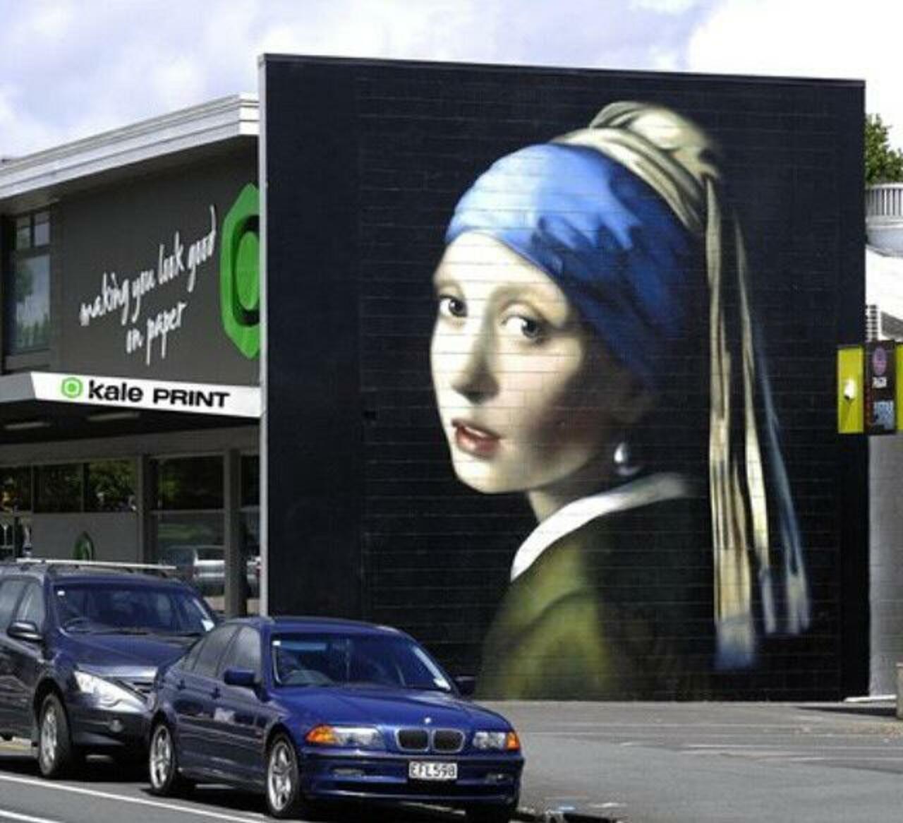 The Girl with the Pearl Earring Street Art by Owen Dippie in New Zealand 

#art #arte #graffiti #streetart http://t.co/bD24JX9ifa googles…