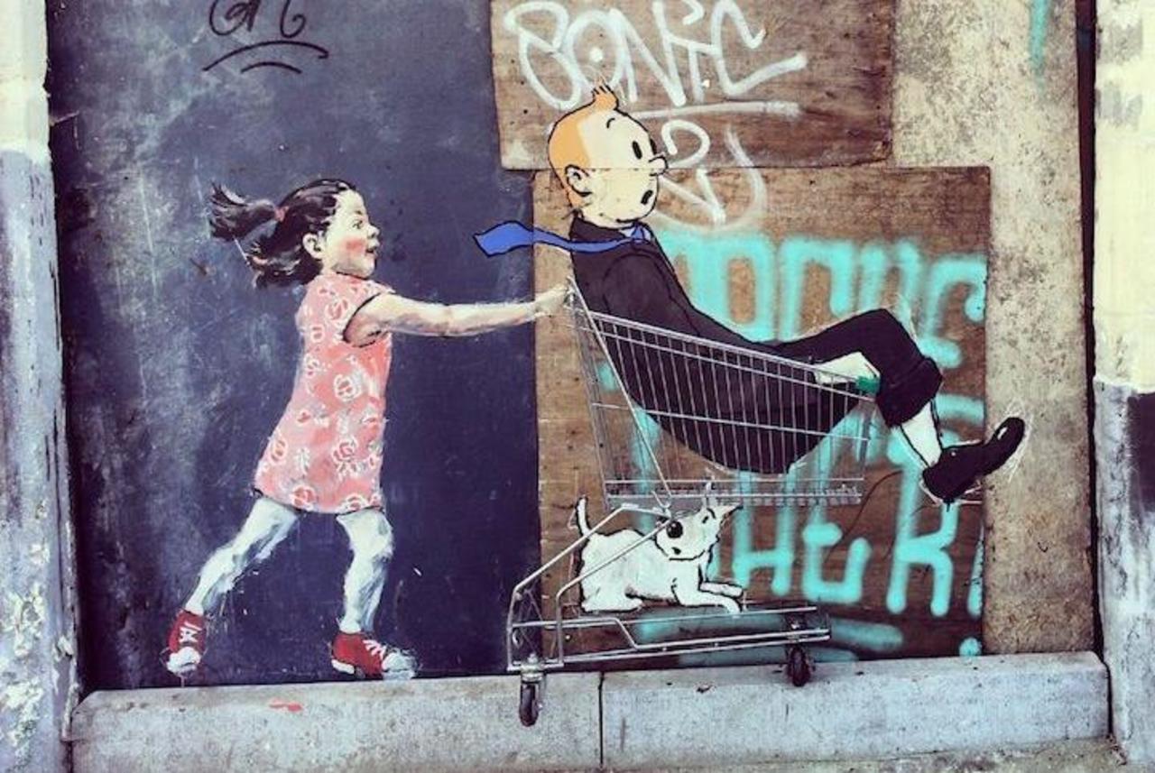 Pushing Tin-tin  • #streetart #graffiti #art #tintin #funky #dope . : http://t.co/j8xsRPOLmT