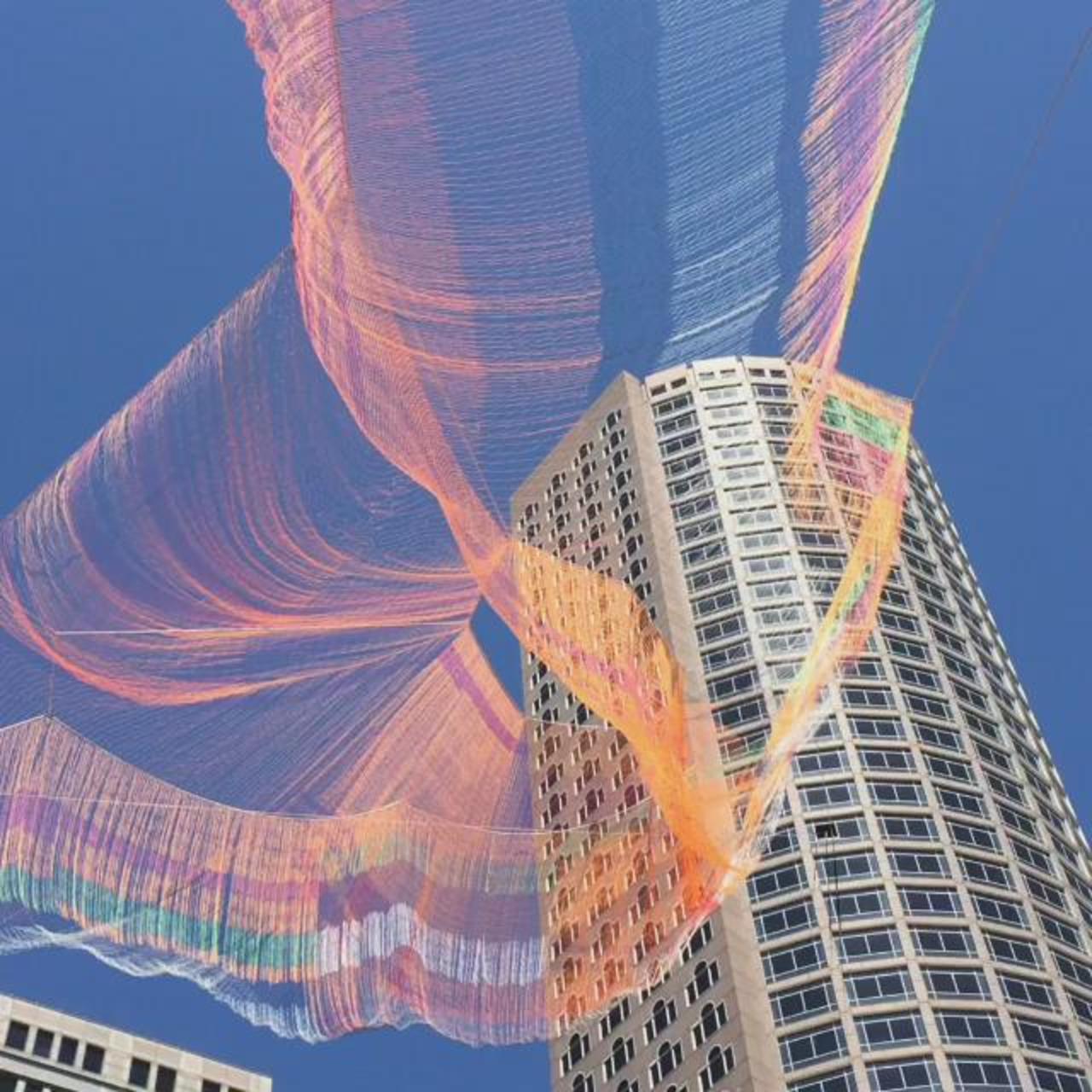 Installation day — Aerial sculpture by @JanetEchelman on the @HelloGreenway #publicart http://t.co/fm3bDSiwI6