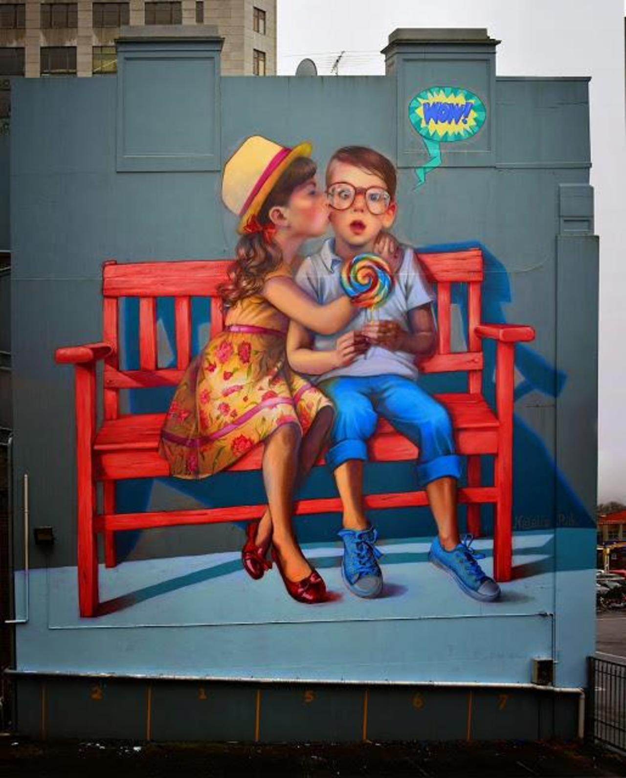 "Love Is In The Air" a new mural by Natalia Rak in Dunedin, New Zealand. #StreetArt #Graffiti #Mural http://t.co/mZMcp5839a