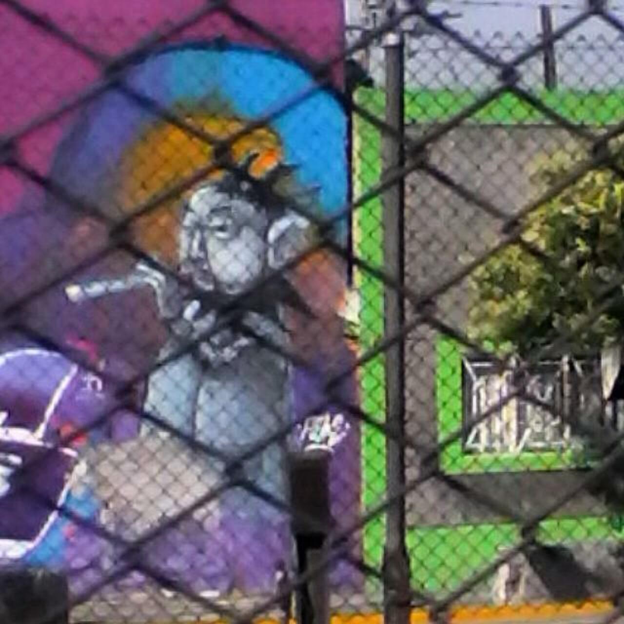 #Mexico #MexicoCity #StreetArt #Graffiti #StreetArtMexico #Urban #Art #Mural #Architecture #Wall #Steel #Mesh #Fenc… http://t.co/U4IuJSu2VZ