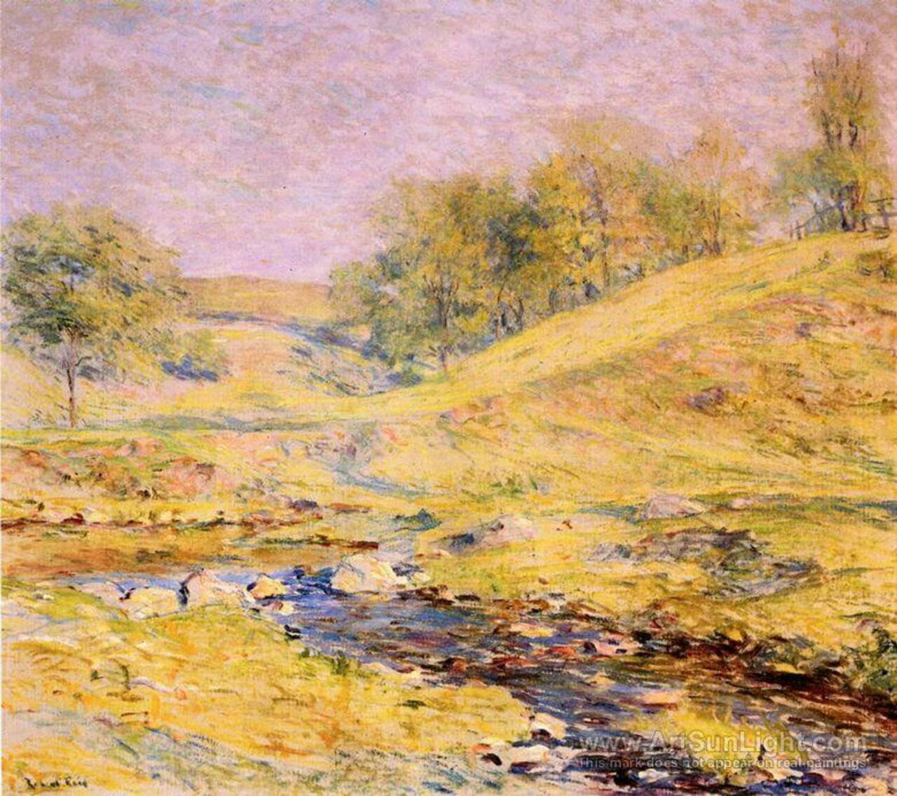 Landscape with Stream
ROBERT REID ( Robert Lewis Reid) 1862-1929. 
American Impressionist, painter and muralist. http://t.co/IE0GUz3bud