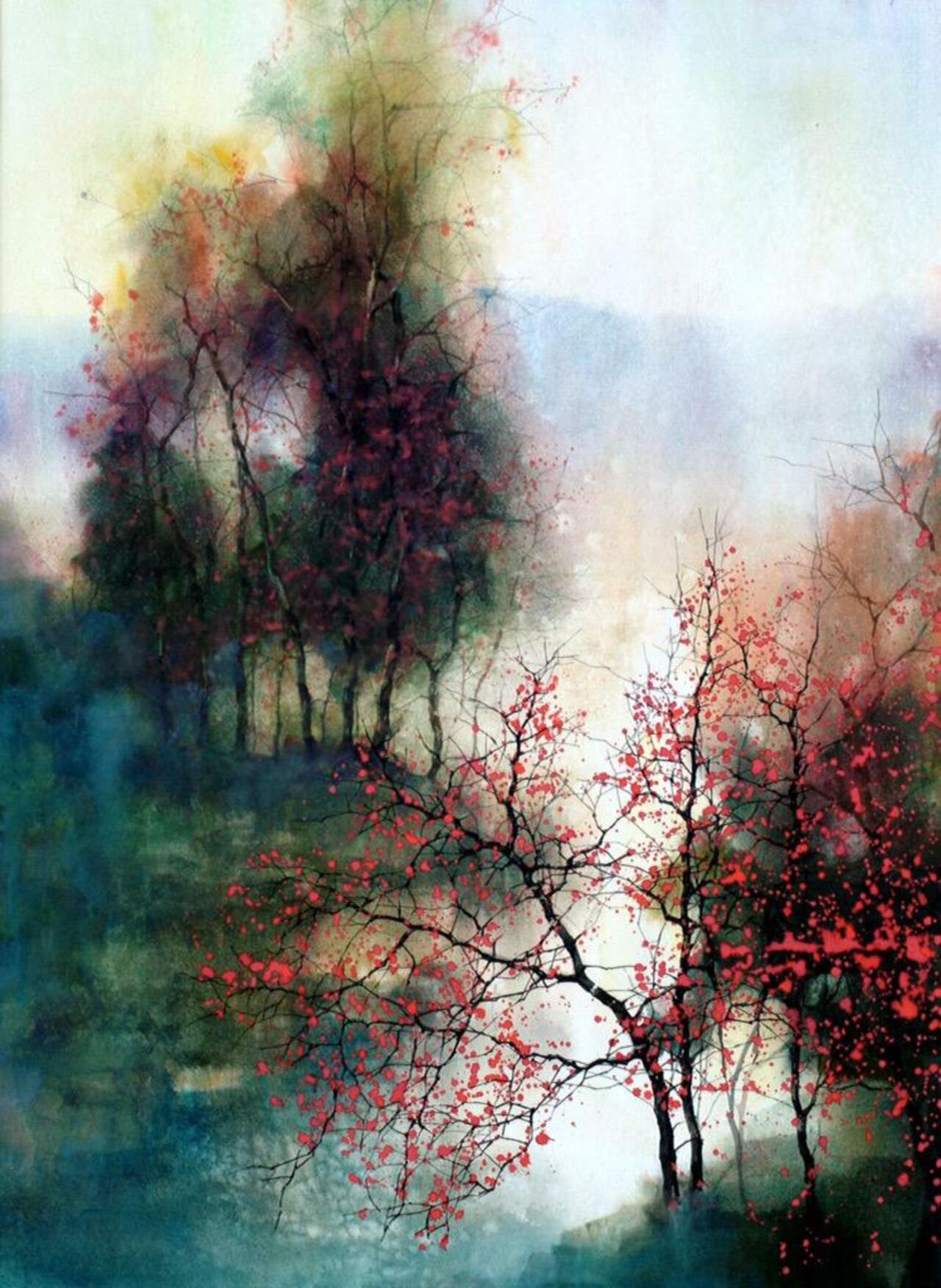 Z.L. Feng #artist watercolor landscape #art #fineart http://t.co/APS4qkZ4qO