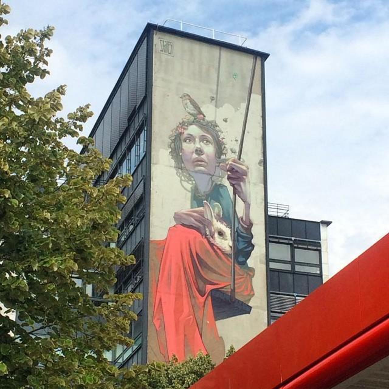 #balançoire by @sainer_etam #sainer #streetart #graffiti #mural #streetartparis #parisstreetart #paris13 by benapix http://t.co/LrGxT8pTKL