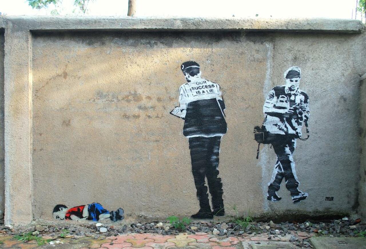 Street Art by Tyler - Our success is a lie. #StreetArt #Graffiti #Mural http://t.co/dn6nuRNJBH https://goo.gl/7kifqw