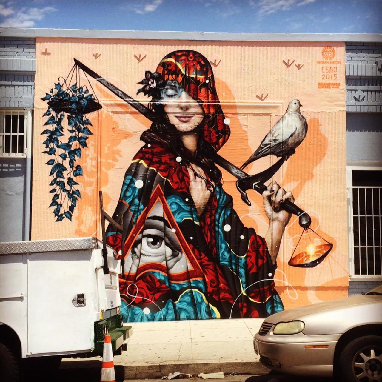 Sunday #streetart #mural of a #gypsy or a #pirate #lady with #dove #sword #graffiti #artisnotdead #artiseverywhere http://t.co/lI8ViwYcwr