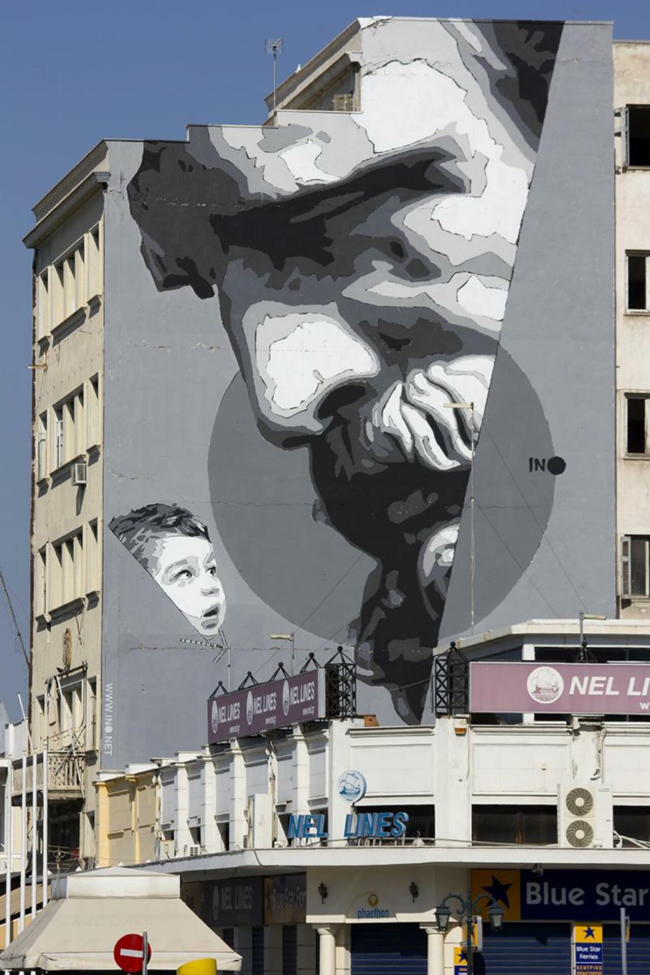 'We Have The Power', a new mural by iNO in Piraeus Port, Greece. #StreetArt #Graffiti #Mural http://t.co/QrfrjEOZi2