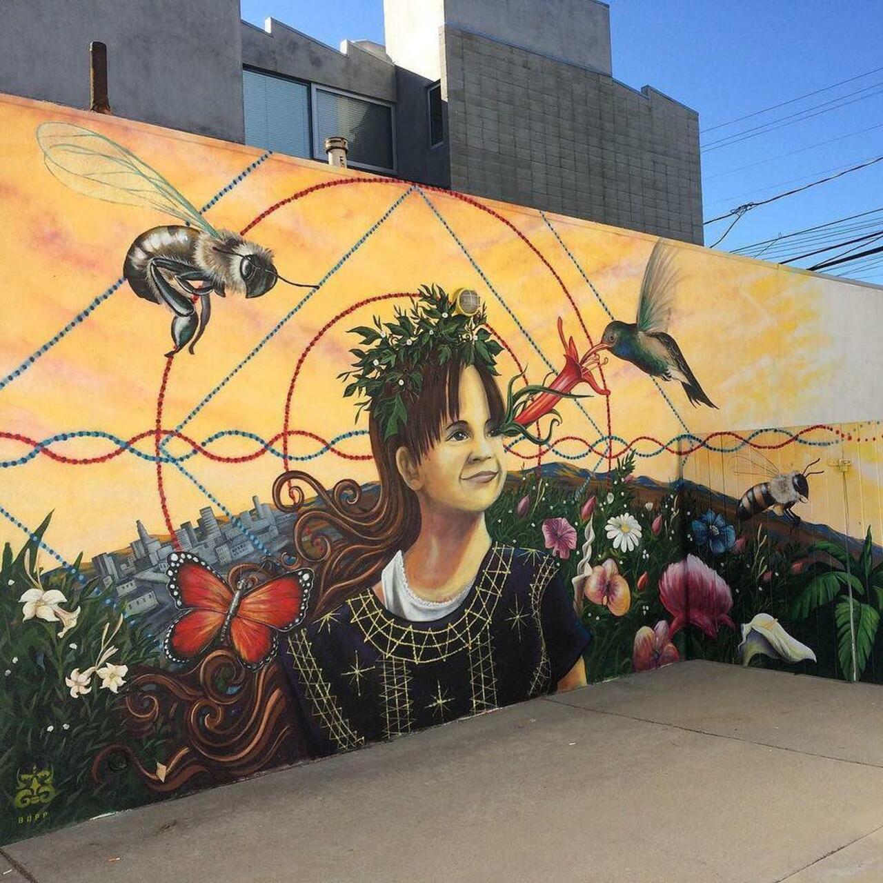 #garden #flowers #hummingbird #bee #mural #spraypaint #aerosol #graffiti #graff #graffitiart #graffitila #streetart… http://t.co/xVTRT1k69p