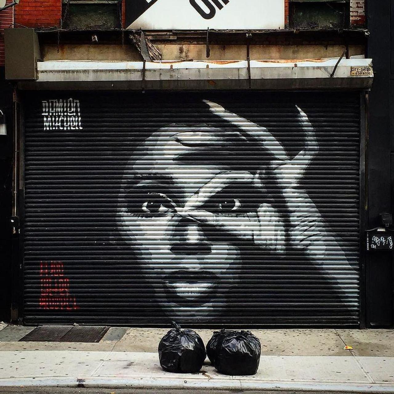 Lower East Side shutters... #graffiti #stencilart #art #streetart #wallporn #wall #pasteup #mural #urbanwalls #stre… http://t.co/JgkjhA4vaI