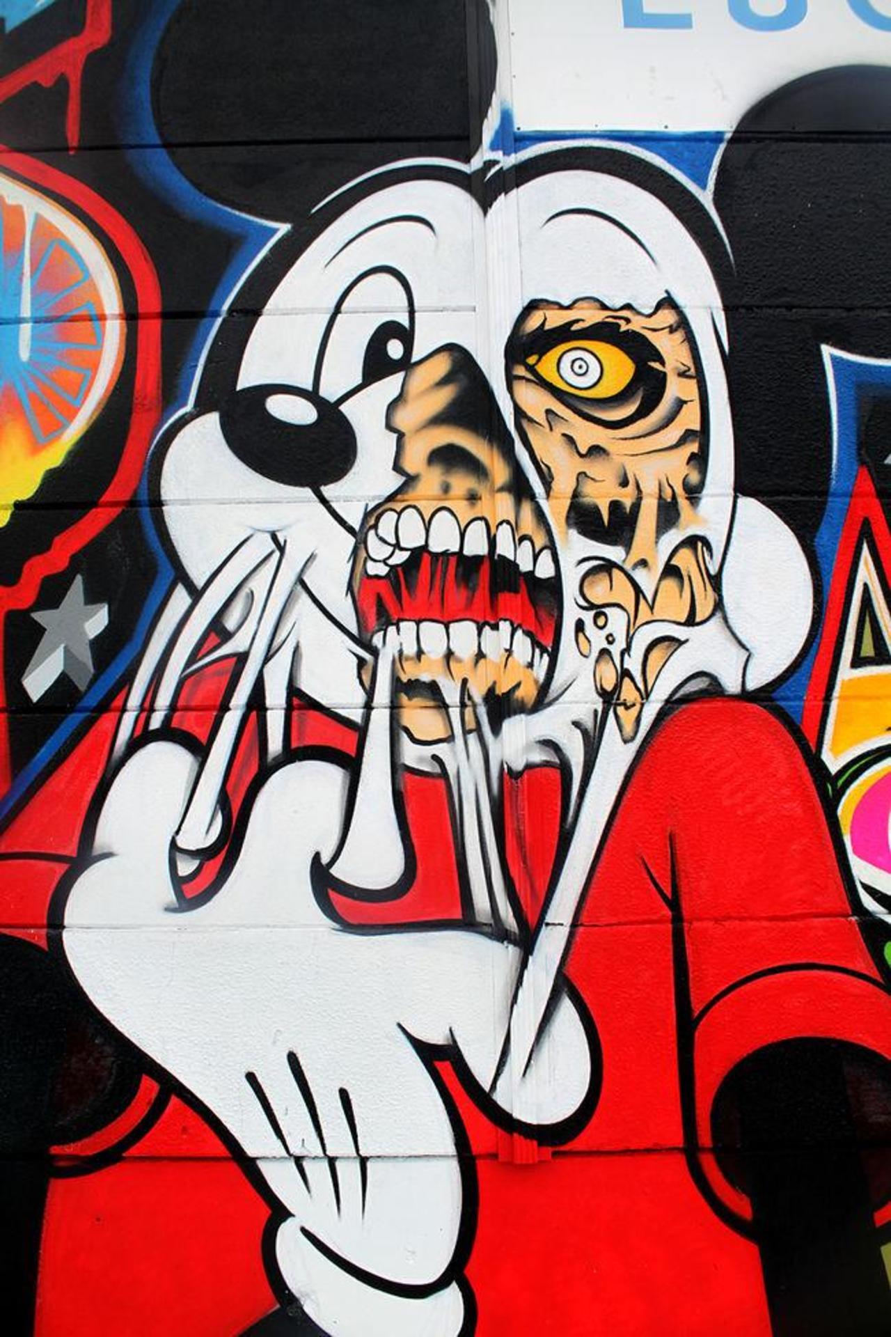 Street Art - Artist & Location unknown - #Art #StreetArt #Mickey #Paint #Graffiti #Graff - http://t.co/yZYVRNHSOr
