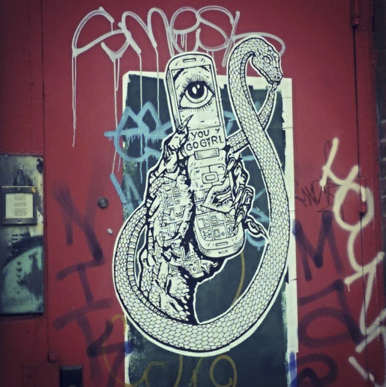 "You go, girl" #wheatpaste graffiti in New York, USA #pasteup #streetart #urbanart #graffiti #SoHo #Manhattan #NYC http://t.co/UEcz5EESDs