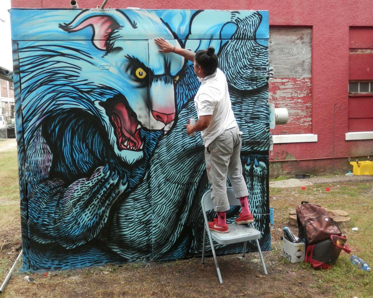 RT @JohnRMoffitt: #Houston #Graffiti #Streetart Black Cassidy uses the doors of an iron storage shed in the back yard as his canvas. http://t.co/dMQhcGTzpv