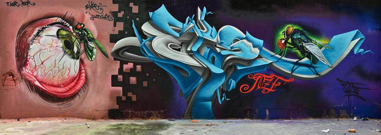 Valentine13012: RT Brindille_: #Streetart #urbanart #graffiti #painting #mural des artistes Spike & Stafoula #Pari… http://t.co/R5PyIuuILI
