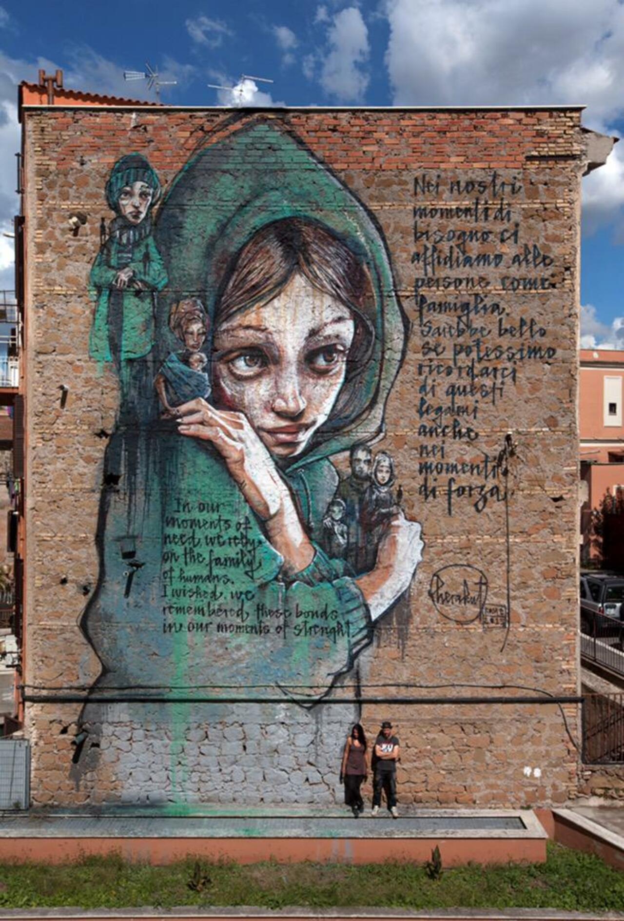 #Herakut creates a new #mural in #Rome #Italy #switch #streetart #graffiti #bedifferent #arte #art http://t.co/J9fMlgdtDW