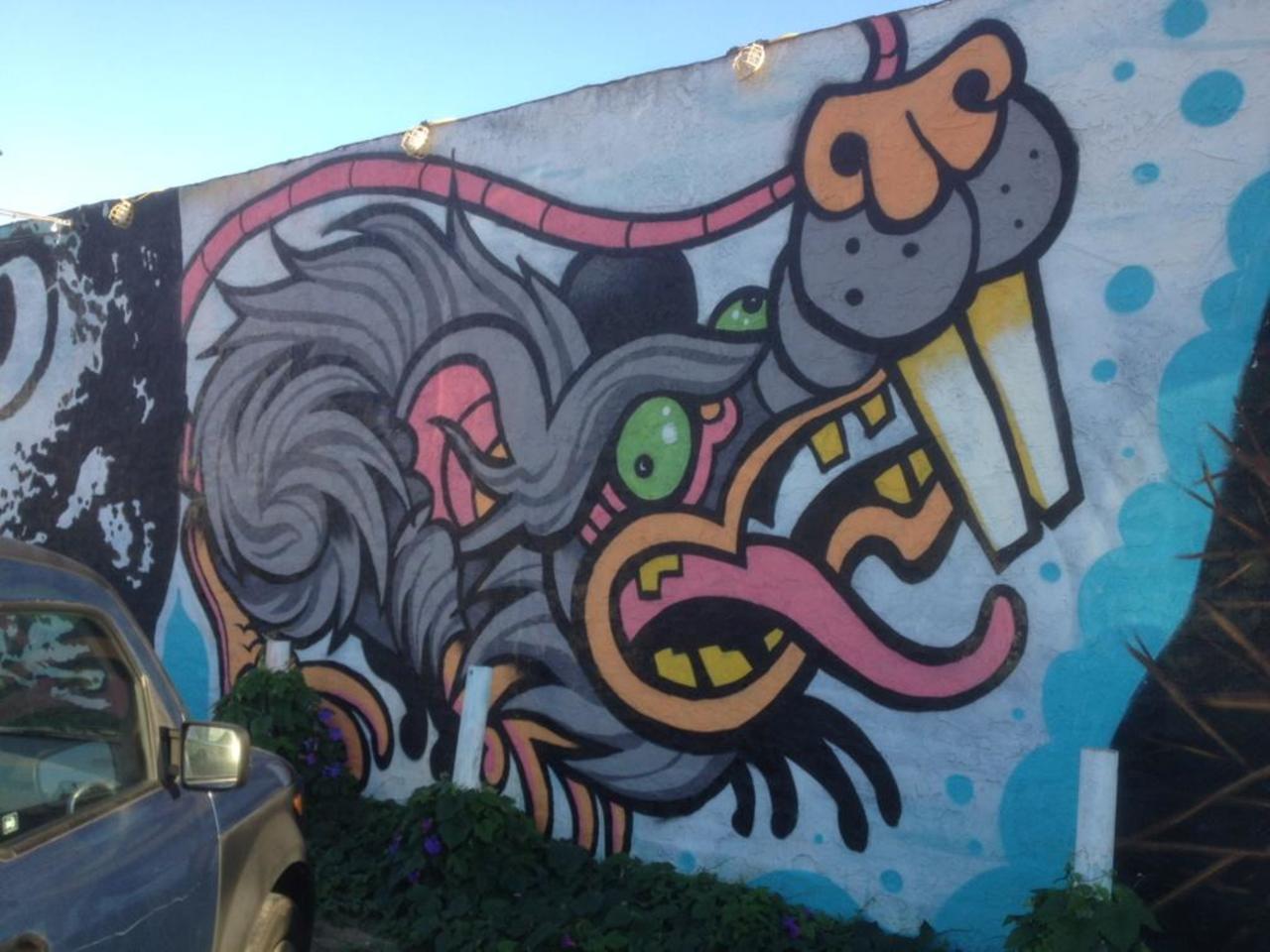 This rat is so ugly but so cool at the same time! #Streetart in downtown #SanDiego. #Graffiti photo by me! http://t.co/hBNmY5vj0N
