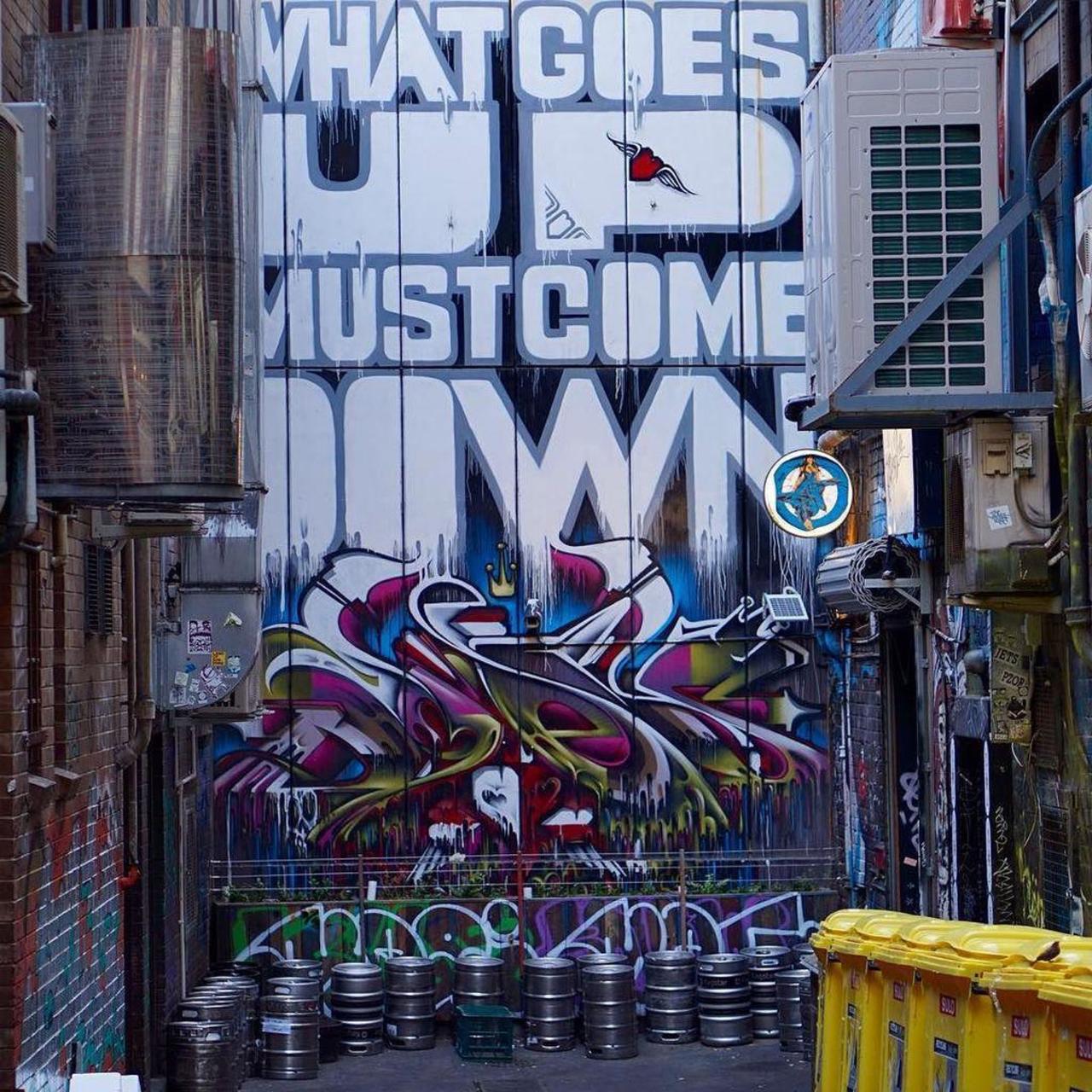RT @StArtEverywhere: #whatgoesupmustcomedown #sisterbella #melbourne #laneway #streetart #streetartmelbourne #graffiti #urban #city #keg… http://t.co/3Vs4QfhNgq