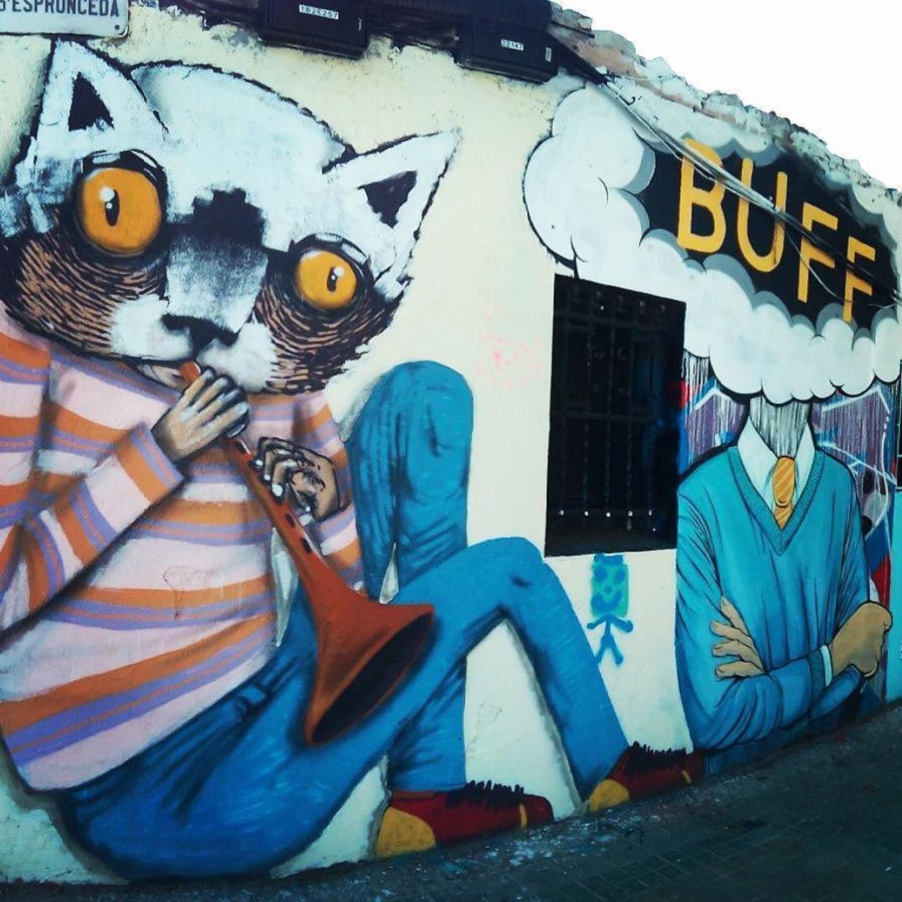 • BUFF • #enricfont & #unkown #graffiti #painting #streetart #bcnstreetart #barcelonastreetart #streetartbcn #stree… http://t.co/BKty6mKSTE