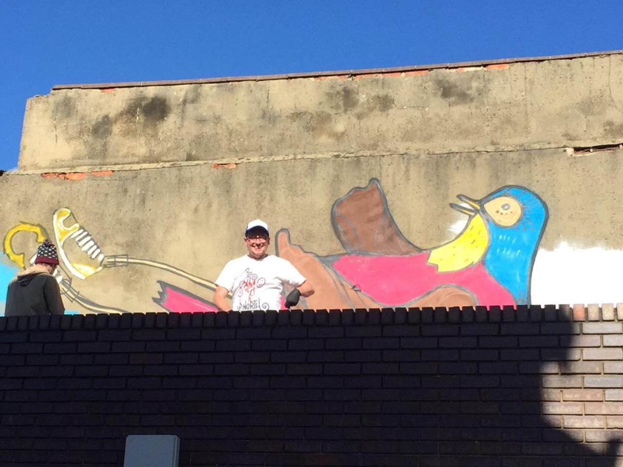 Caught this guy spraying more birds in #Middlesbrough #boro #art #graffiti #streetart @iambobzilla http://t.co/QrOSvu4VxU