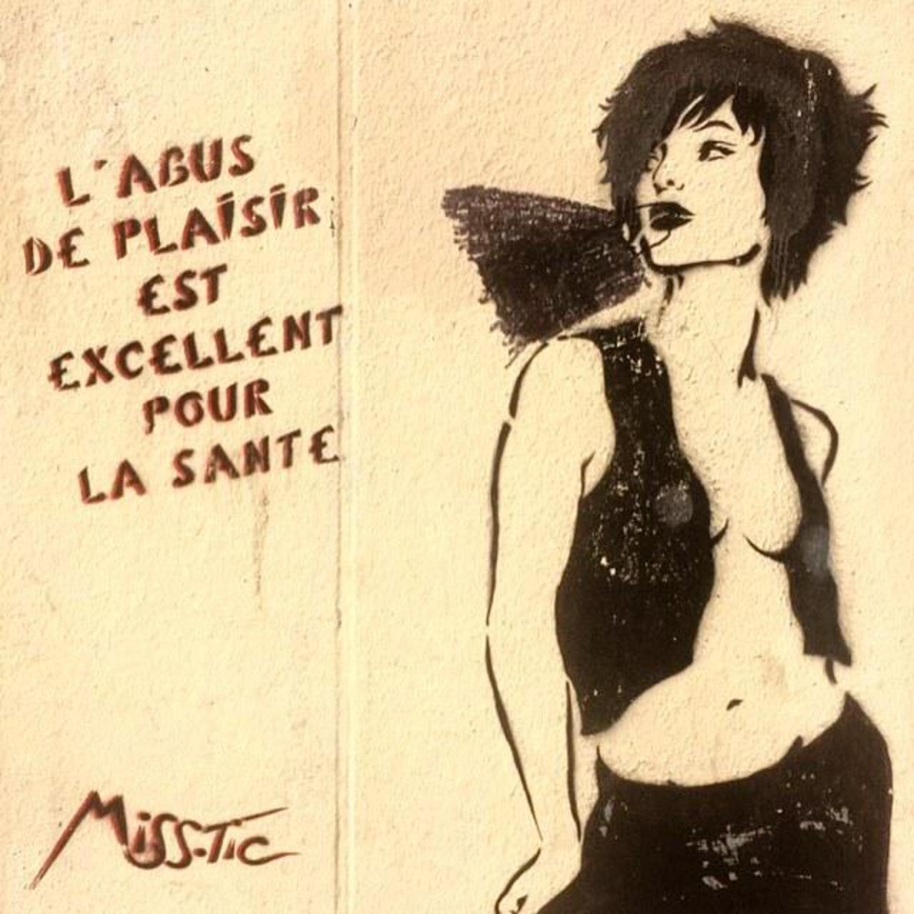 ParisInstagram: "the abuse of pleasure is excellent for health." #graffiti #streetart #misstic #paris #art… … http://t.co/Oc1ZCjv6mb