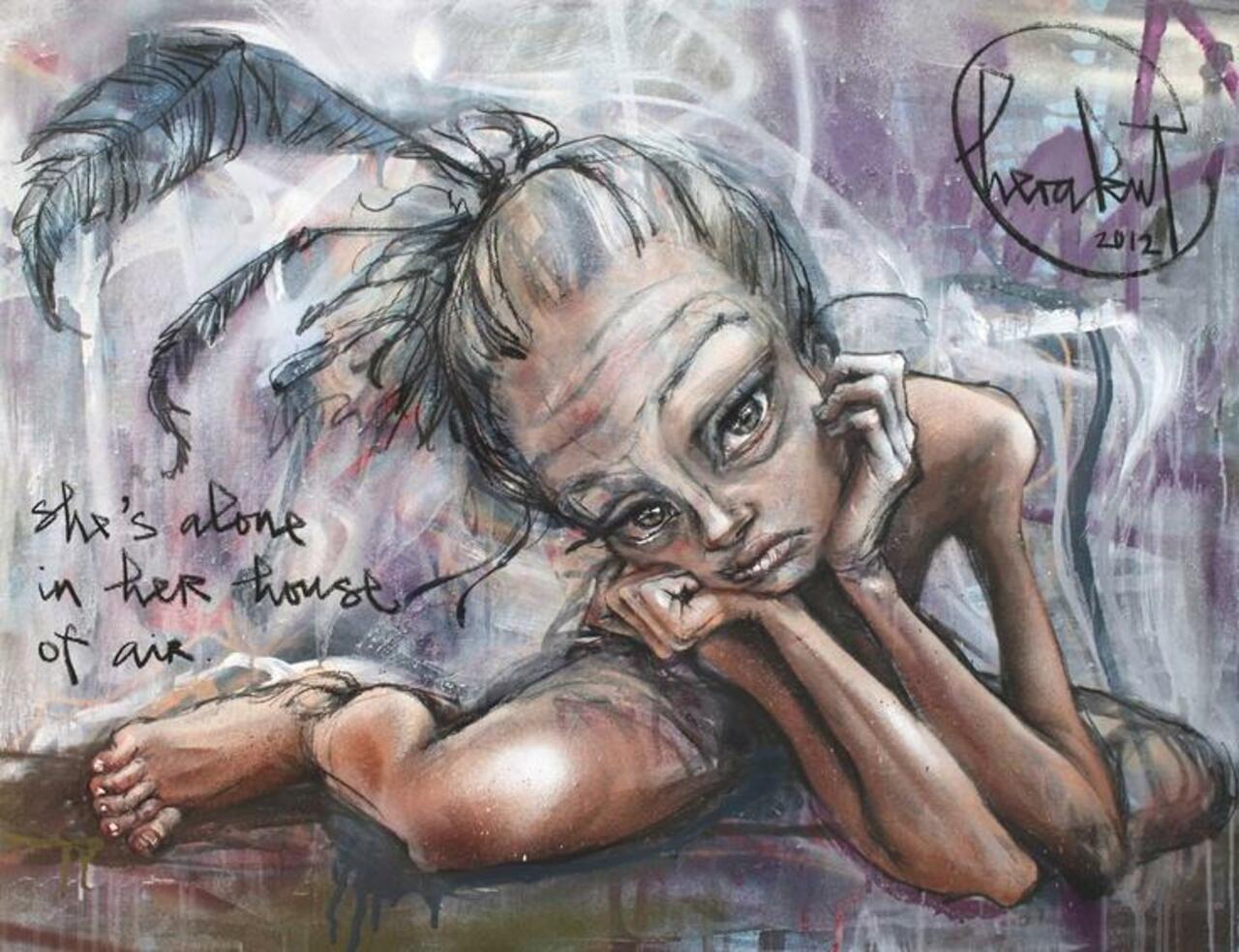 #Streetart #urbanart #graffiti #painting "She's alone in her house of air", 2012 by #artists Herakut (Hera and Akut) http://t.co/AMvekL60XA