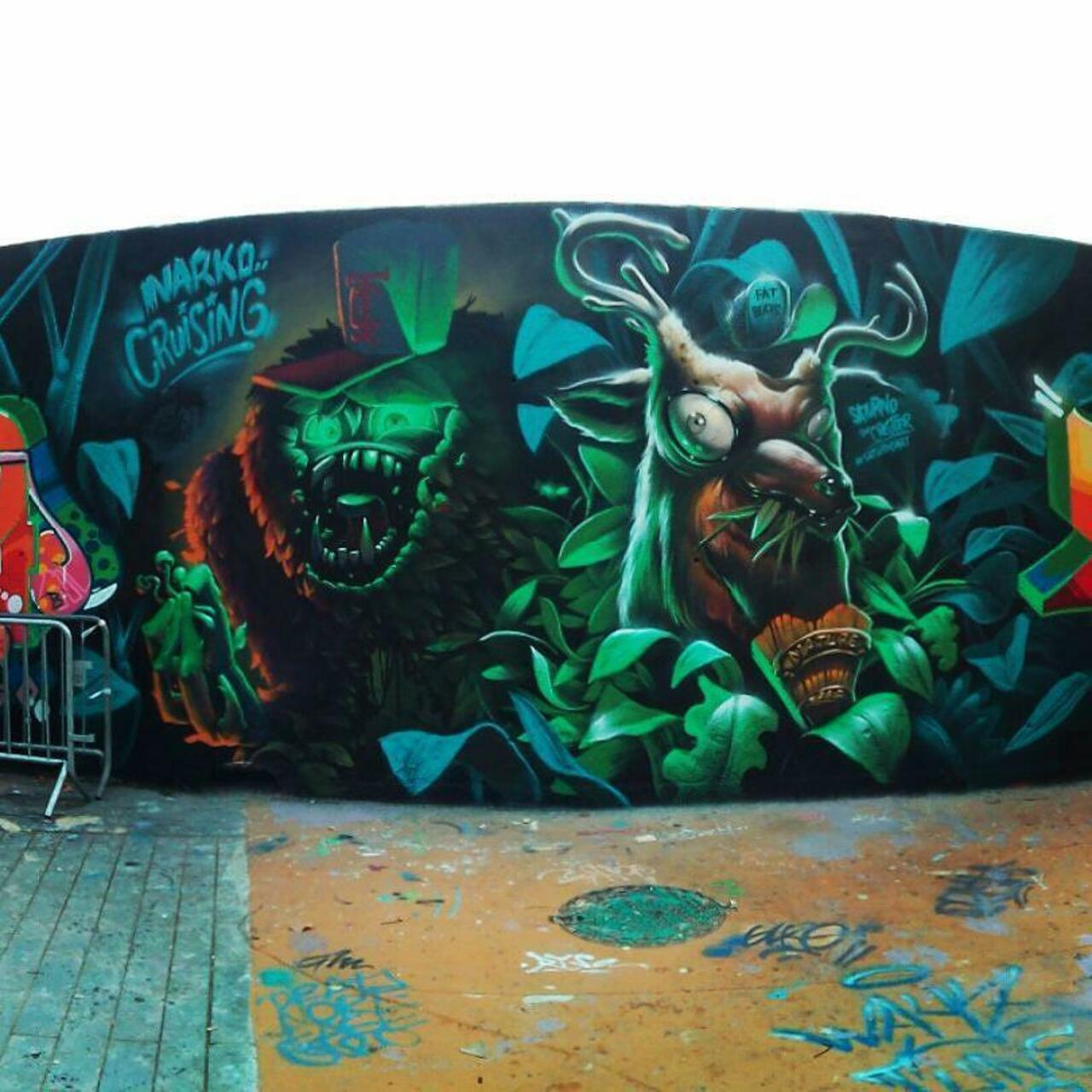 • FLUOR • by @saturnoart #saturnoart & #narkocruising #narko #graffiti #painting #streetart #barcelonastreetart #bc… http://t.co/L41al3Aafk