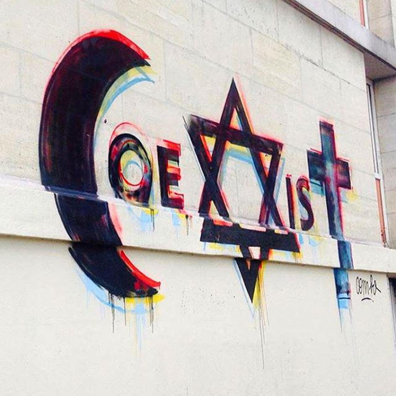 'Coexist' Meaningful new mural from Combo in Sarcelles, France. #StreetArt #Graffiti #Mural http://t.co/DJMplcNz54