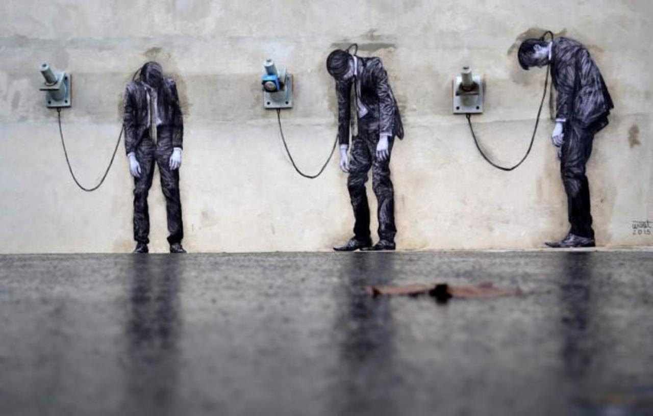 Zombified by Technology   •  #streetart #graffiti #zombie #art #dope . : http://t.co/YTjf8lEOSG