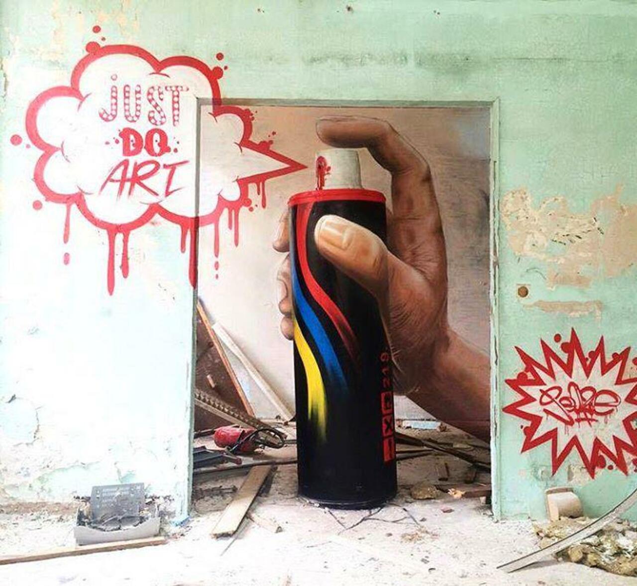 'Just Do Art' a brilliant new installation from Jeaze Oner in France. #StreetArt #Graffiti #Mural http://t.co/MRA4nXqDiD