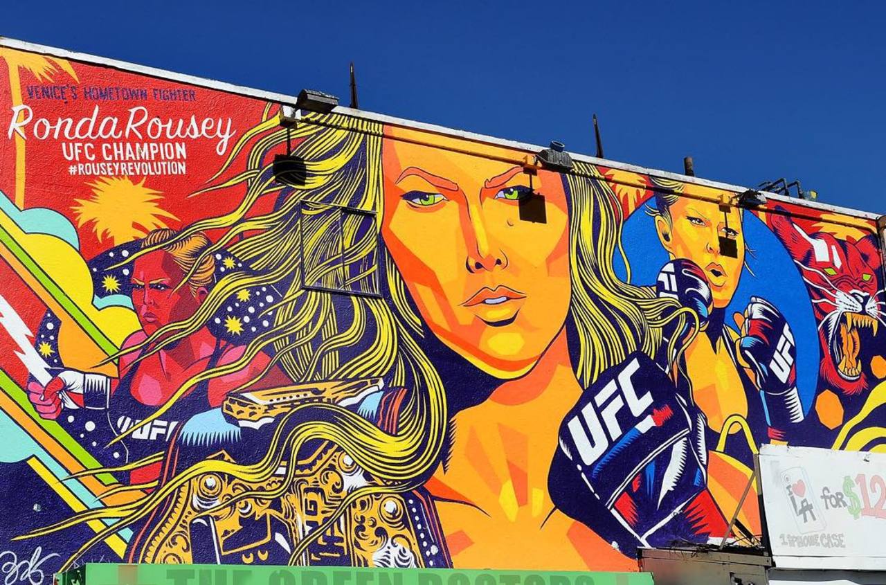 'Ronda Rousey!' a new mural by Bicicleta Sem Freio with justkidsofficial & UFC in Los Angeles. #StreetArt #Graffiti http://t.co/xYMEHwzHI0