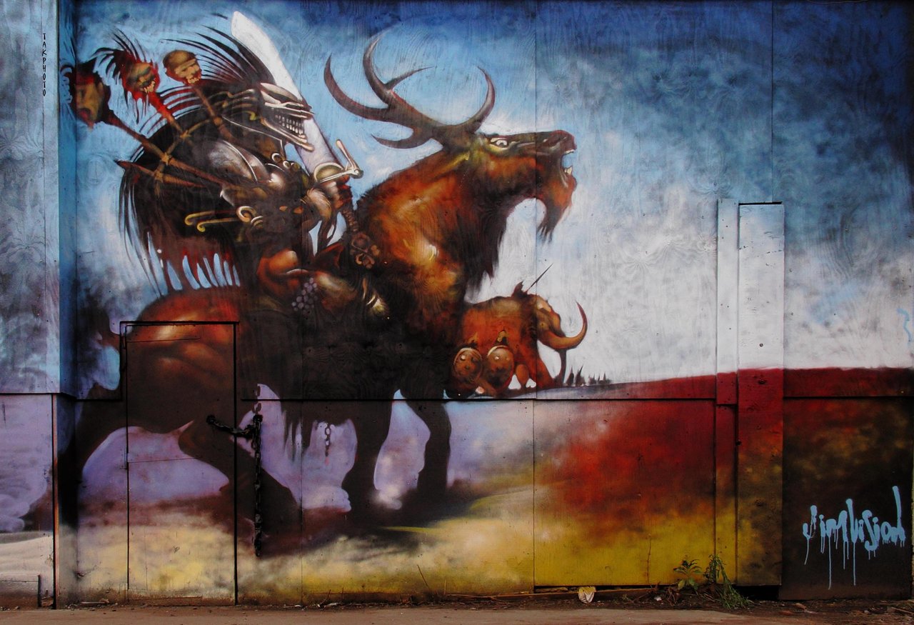 RT @5putnik1: Urban Barbarian   •  #streetart #graffiti #art #funky #dope . : http://t.co/wr7Kr3ytH4