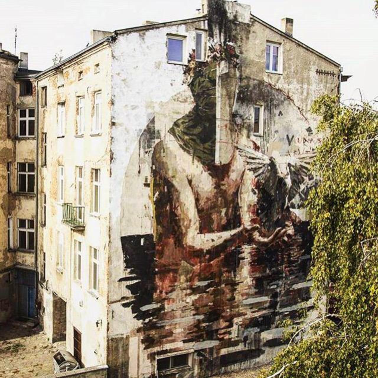 RT @allcitycanvas: The great #Borondo for @lodzmurals in Lodz, #Poland #streetart #graffiti #art http://t.co/KP5BG9QcId