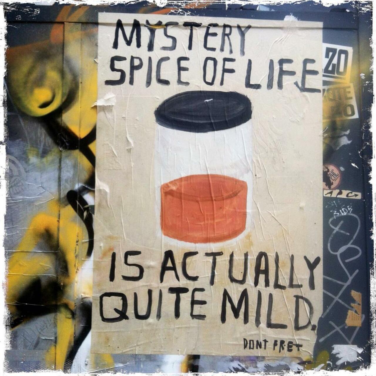 Mystery spice of life.... Paste-up by Don't Fret 

#streetart #art #graffiti http://t.co/jSDn9HXP1c