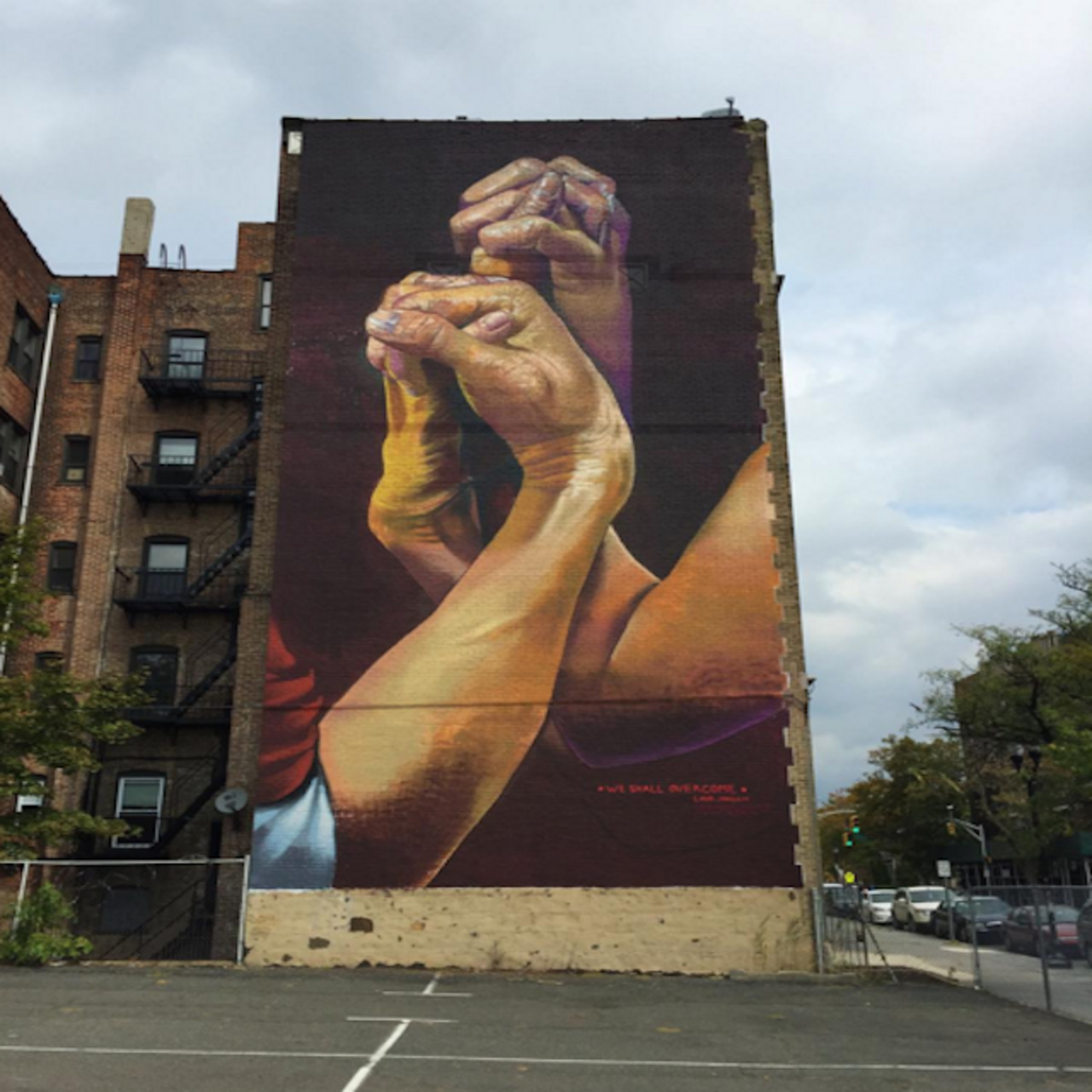 "We shall overcome" @case_maclaim 's #mural in #jerseycity on the #25yearsofgermanunity  #graffiti #streetart http://t.co/IfTAVUCmHh