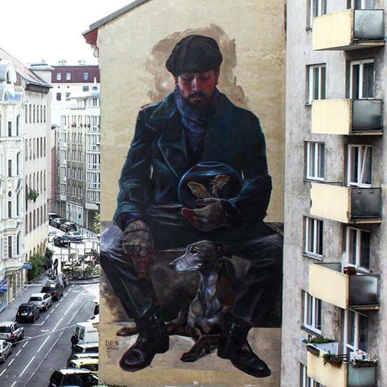 Evoca1 unveils a new mural in Vienna, Austria. #StreetArt #Graffiti #Mural http://t.co/EZEAunr6Vj