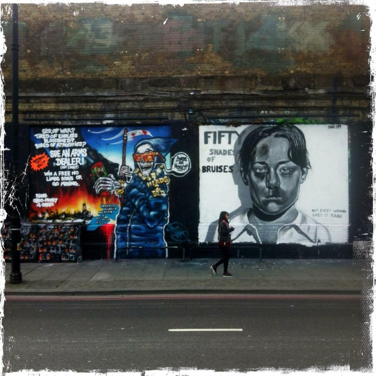 Work by @tizerone & @FuriaACK for the Shoreditch Curtain challenge #streetart #art #graffiti http://t.co/7b6Ask4yHK