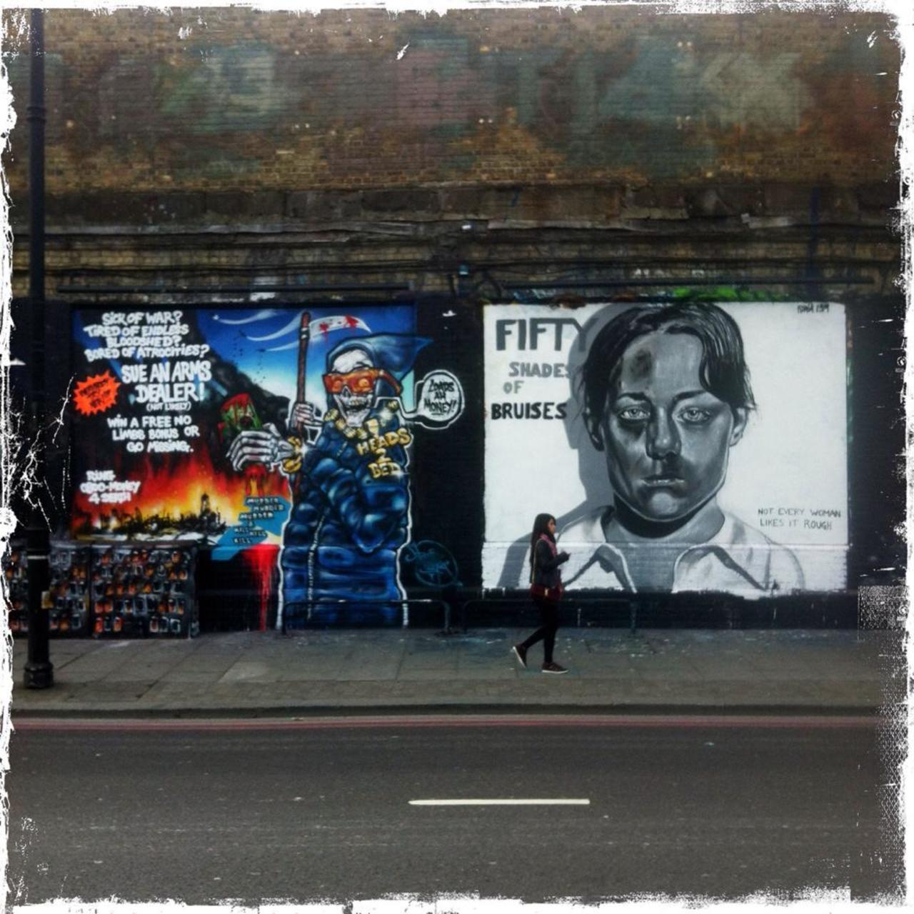 RT @BrickLaneArt: Work by @tizerone & @FuriaACK for the Shoreditch Curtain challenge #streetart #art #graffiti http://t.co/7b6Ask4yHK