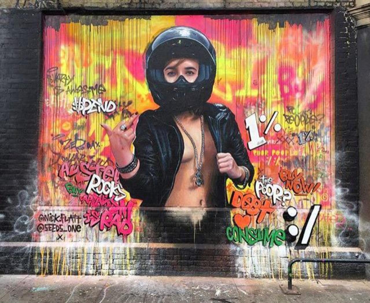 RT belilac "New Street Art collab by Nick Flatt &  Seeds One in London 

#art #graffiti #mural #streetart http://t.co/bJTyyi6AXq"