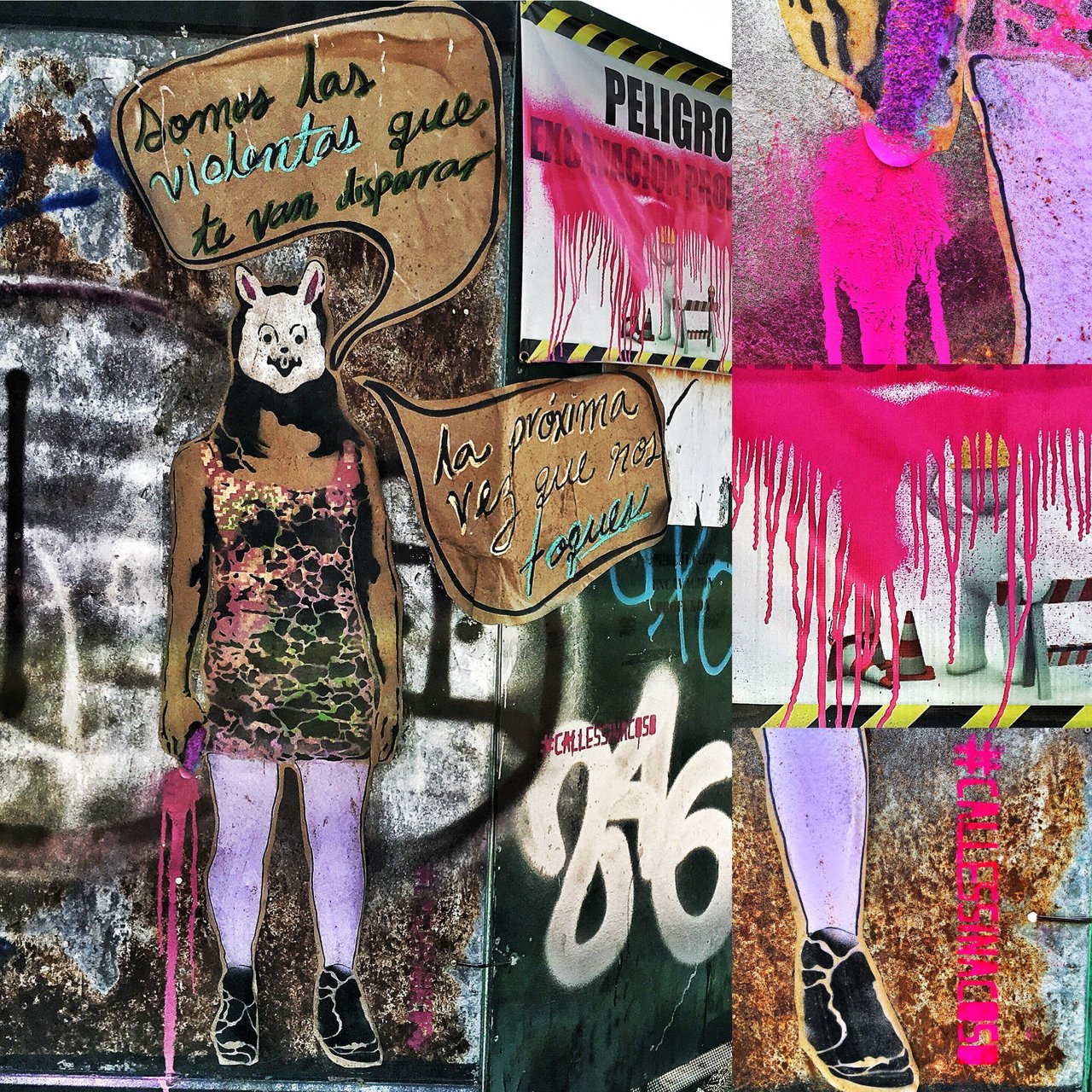 #NuestraVenganzaEsSerFelices arte urbano contra el acoso callejero con @LasHijasdeV #RexisteMX #StreetArt #Graffiti https://t.co/qLE8q4GNxs