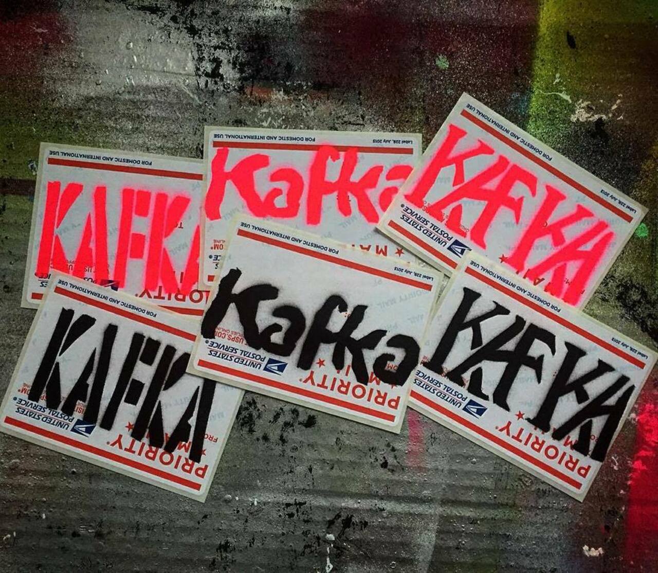 New hand painted stickers! #gearingup  #kafkaisfamous #nycgraffiti #graffiti #streetart #nyc #losangeles #losfel… https://t.co/hlAH683p8I