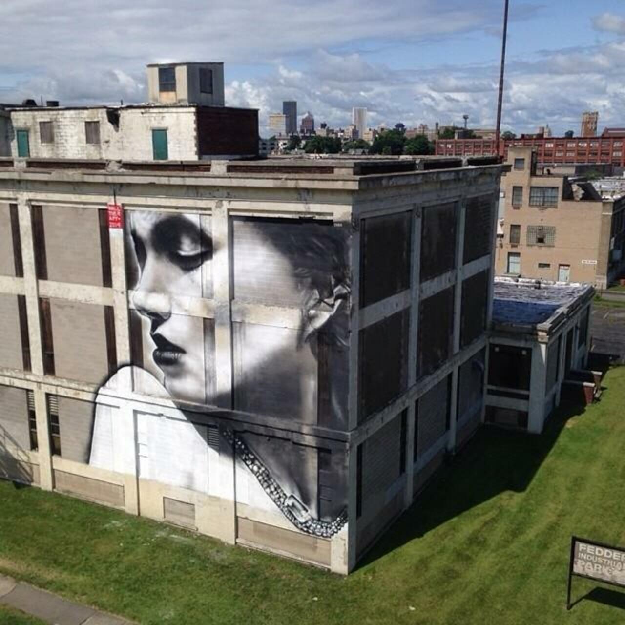 RT @designopinion: Artist Omen514 new large scale Street Art mural located in Rochester, NYC #art #graffiti #mural #streetart https://t.co/1aYDHA6q7T