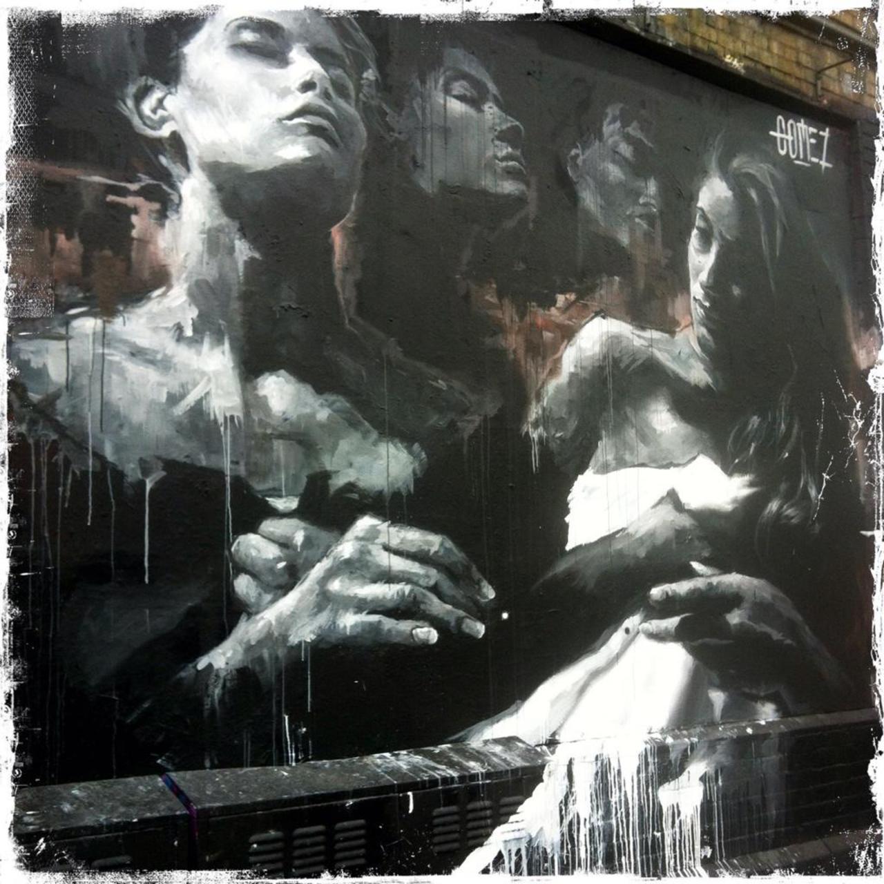 RT @BrickLaneArt: Work by Luis Gomez at the #ShoreditchCurtain 

#streetart #art #graffiti http://t.co/2BvhhyNifG
