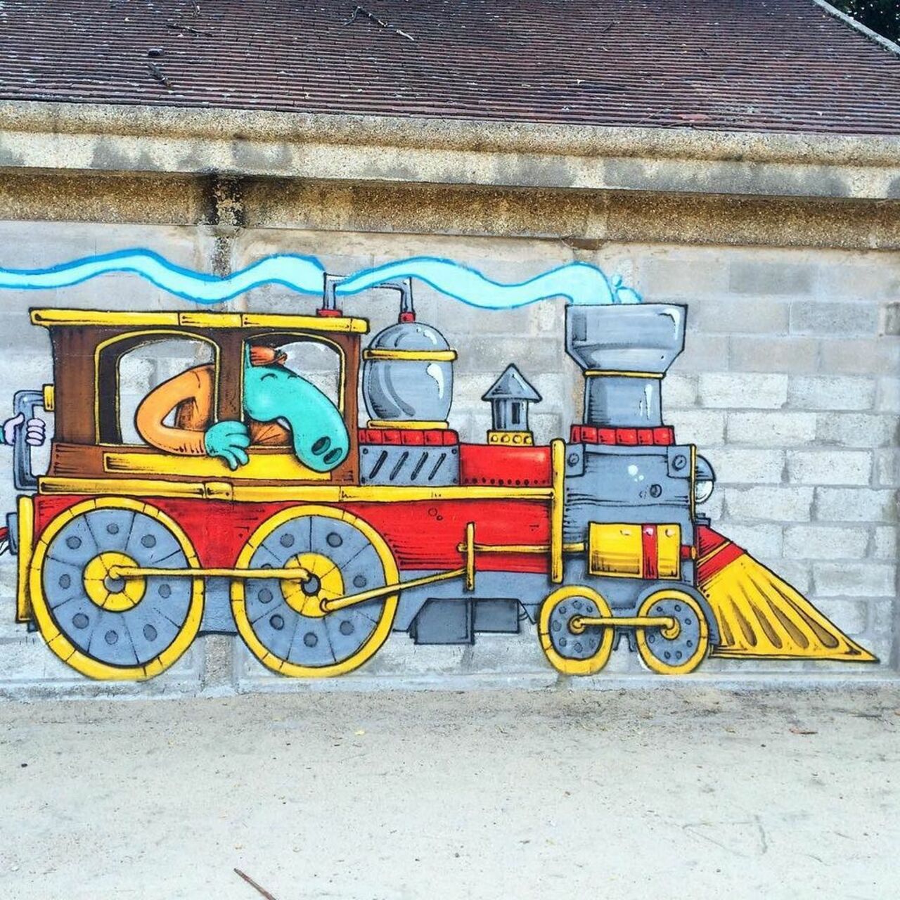 Tchou tchou! #streetart by @jo__ber #jober #streetartparis #parisstreetart #paris13 #train #graffiti by benapix https://t.co/p4lcK9UcdM