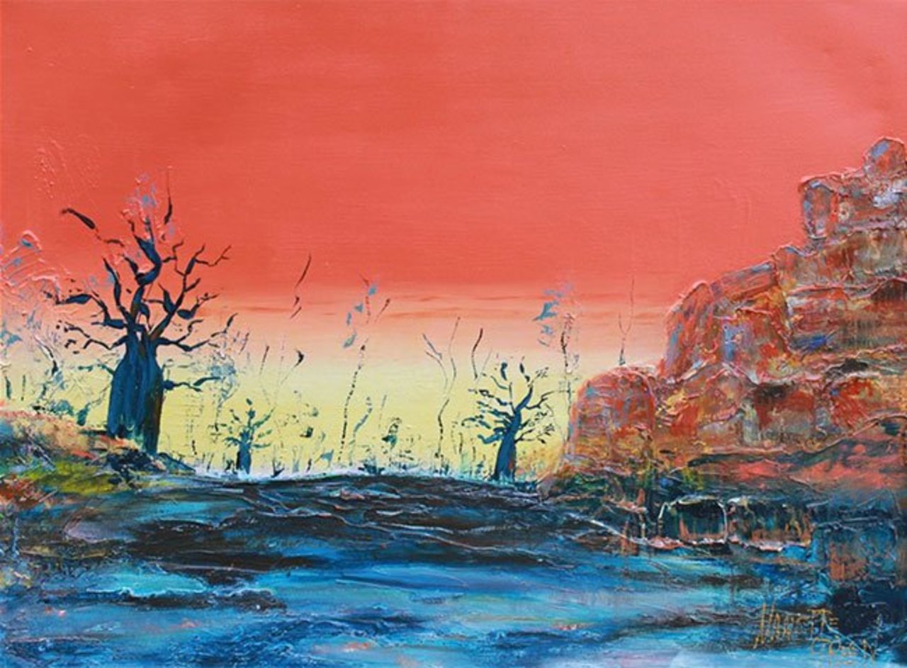 Kimberley Dawning by Nanette Clifton. #art #artist #landscape #kimberley #painting #colour #contrast #abstraction https://t.co/41lAiAqhYD