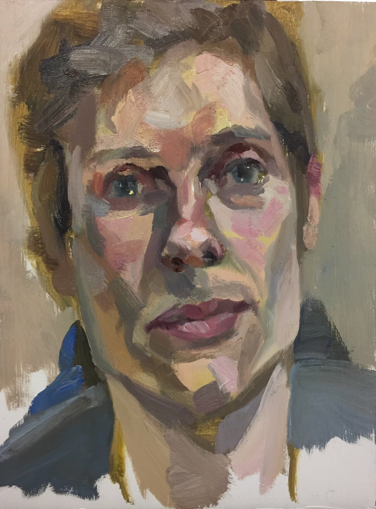 #art 'Lisa', oil on board, 16"x12". Painted this afternoon during my Expressive Portrait class at @ArtAcademy https://t.co/eyzgzzRk66