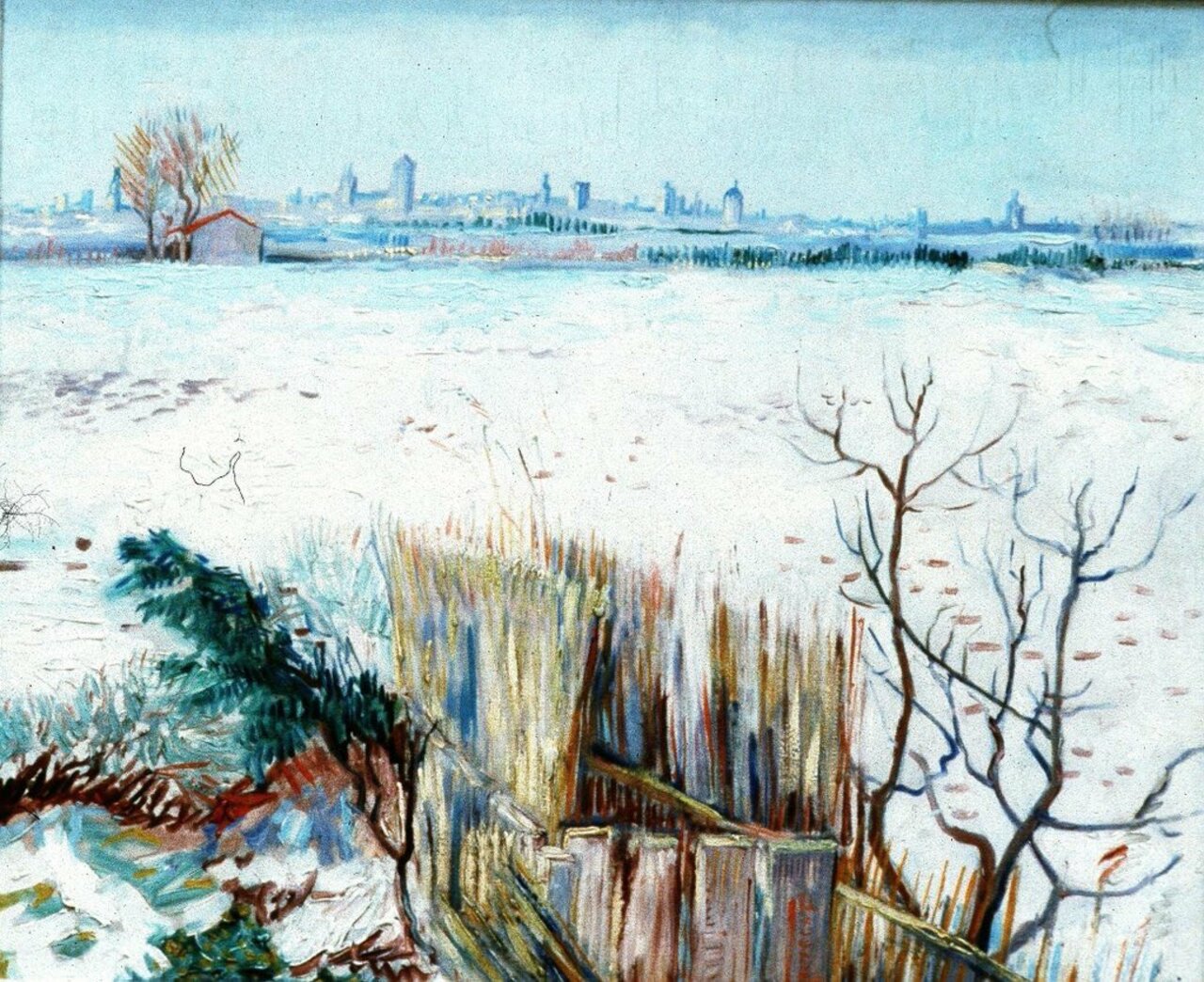 VAN GOGH, "SNOWY LANDSCAPE WITH ARLES IN THE BACKGROUND" 1888 #vangogh #gesture #art #artwit #twitart #artist #snow https://t.co/4nOMKiLK3D