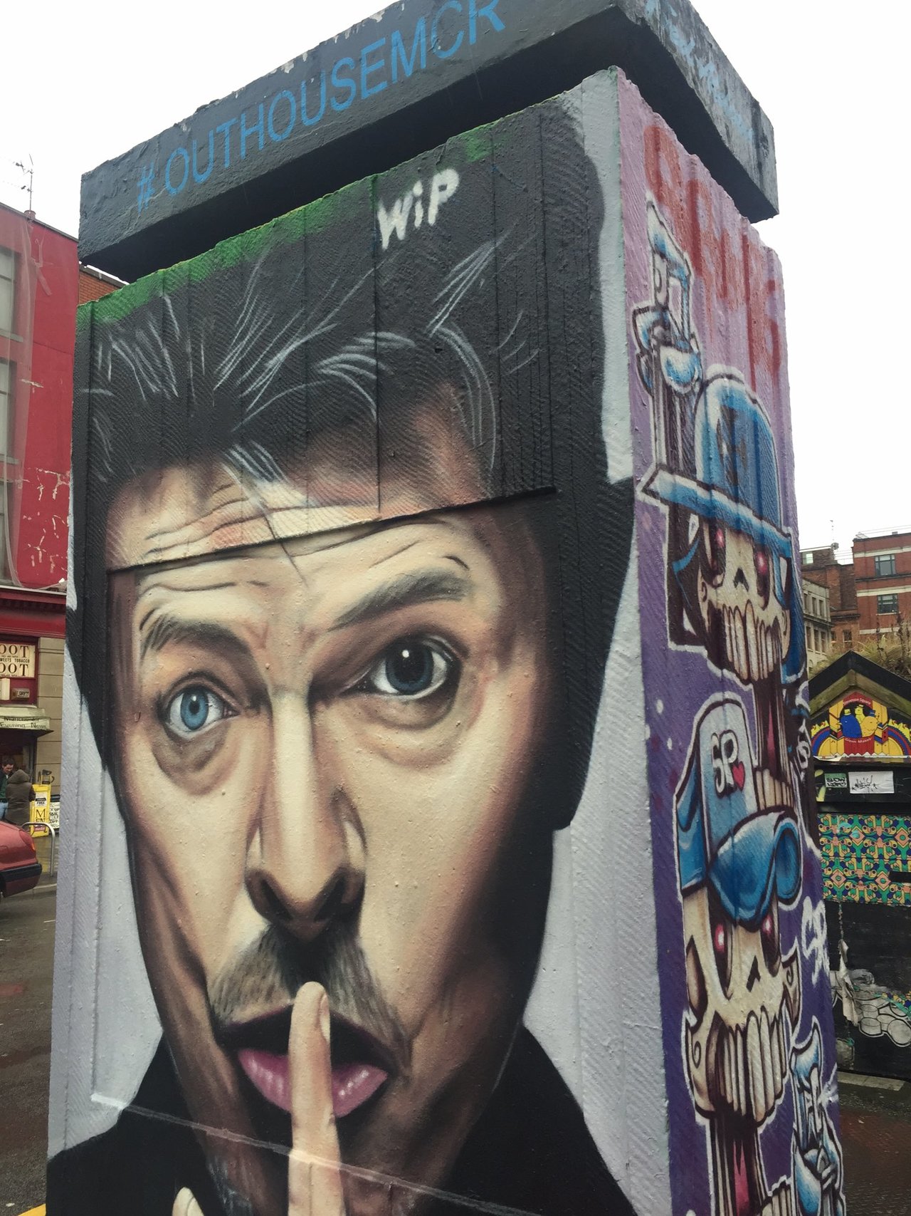 WiP David Bowie mural in Stevenson Square, Manchester created by #akse #streetart #graffiti https://t.co/Xsubnig9L7