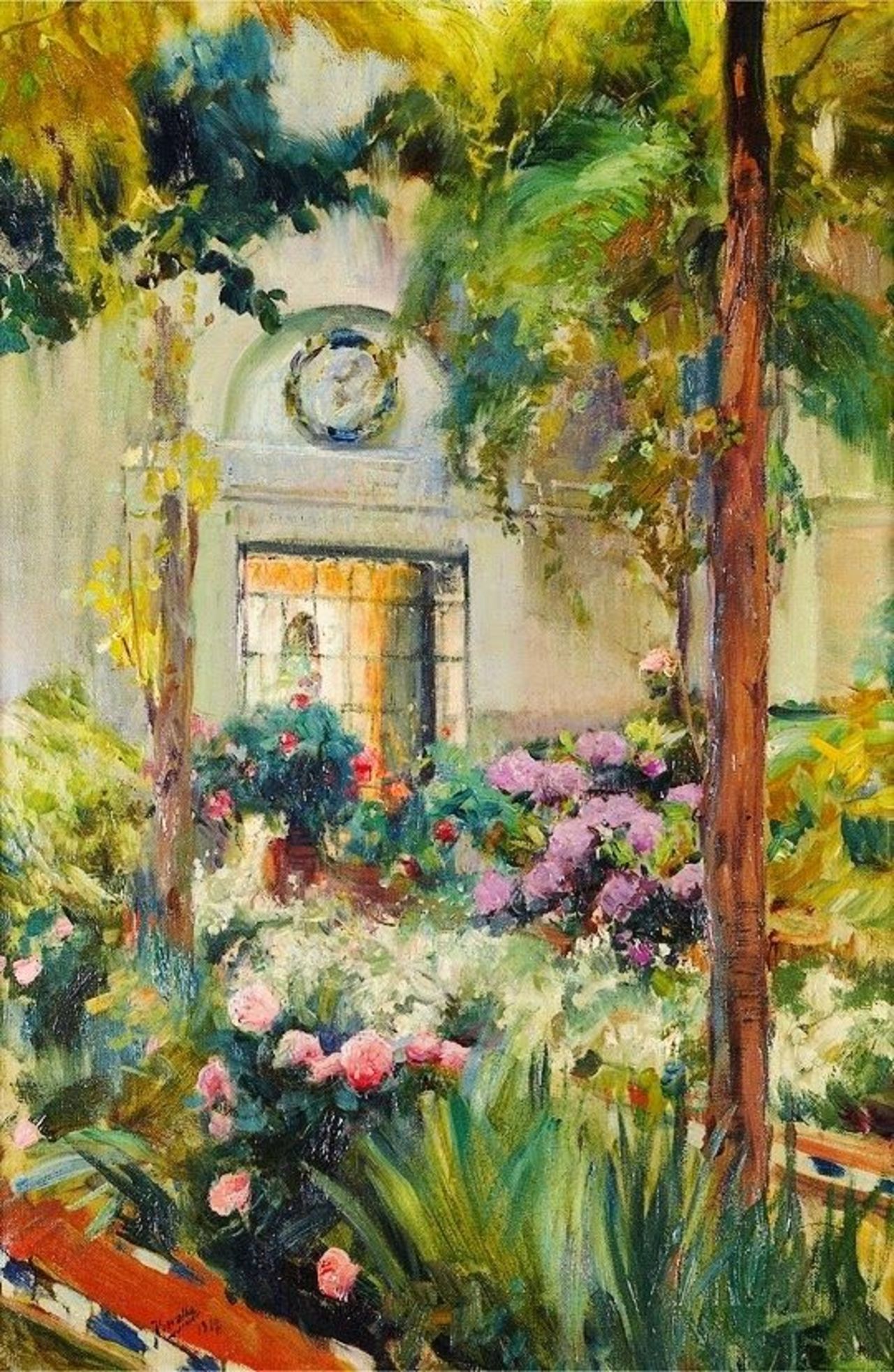 Desde #Artelandia queremos desearos un feliz día con esta obra:#Sorolla El patio de la casa de Sorolla (1917) https://t.co/A4tTjVejuC