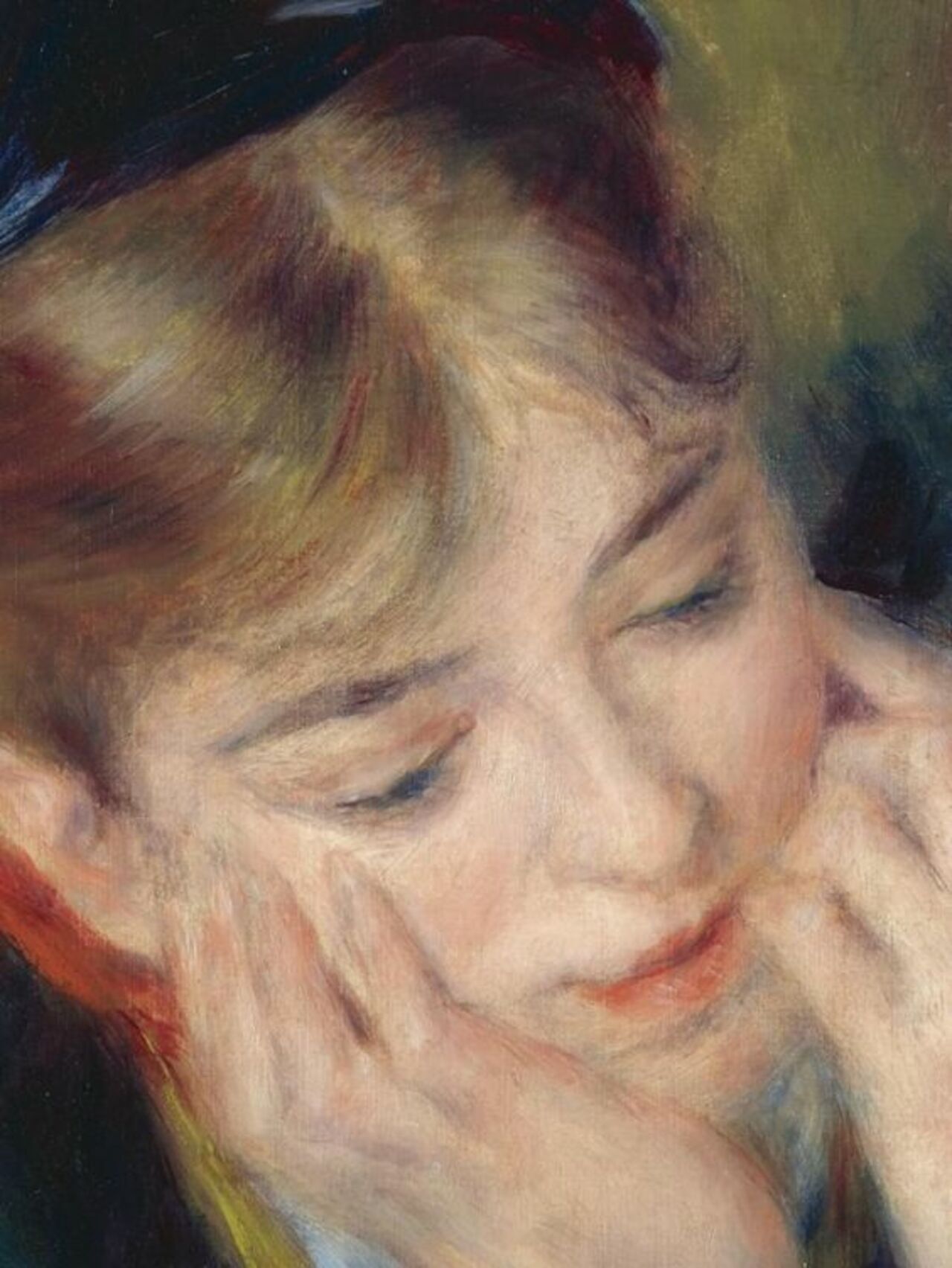 Desde #Artelandia queremos desearos un feliz día con esta obra:Pierre-Auguste #Renoir Réflexion (1877) #Detail https://t.co/tVSZvPfaZj